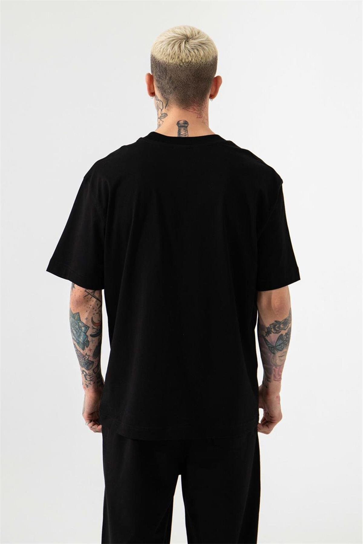 تی شرت مشکی مردانه سیاه پایه آرام پنبه T shirt Machinist