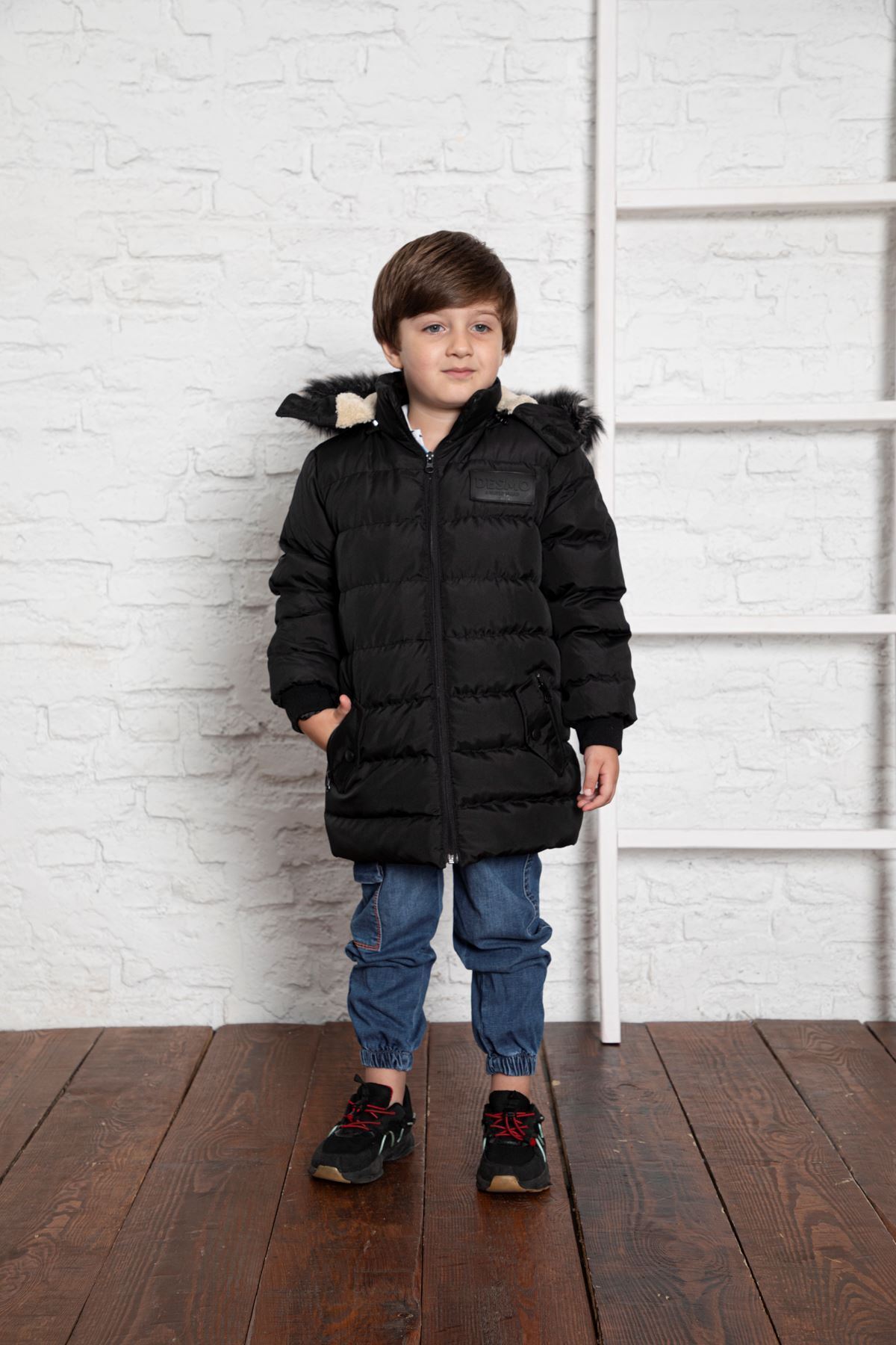 کاپشن مردانه مشکی Genel Markalar | DESMO55 اورجینال - تصویر 3