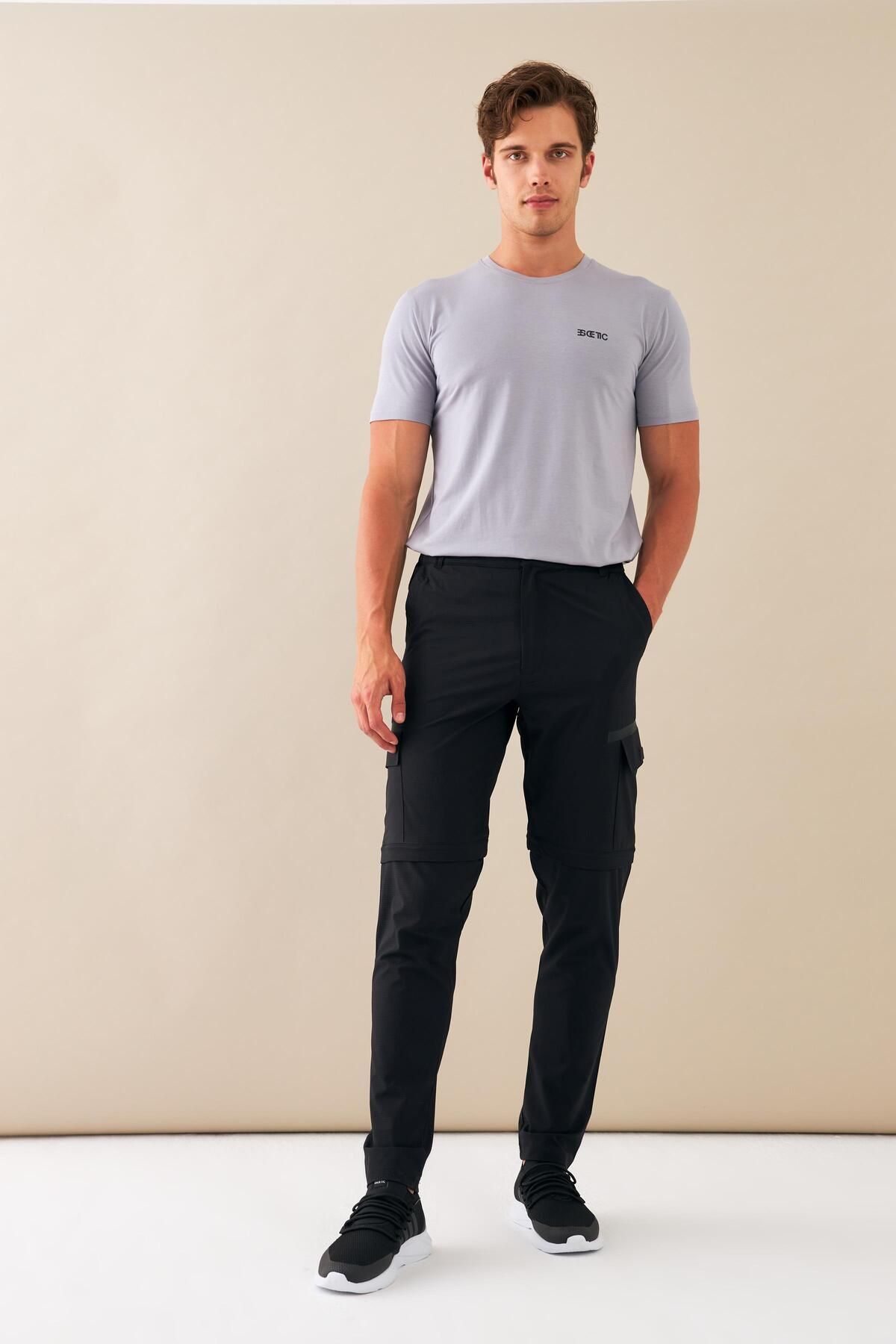 شلوار گرمکن ورزشی مردانه سیاه پوست SLIMFIT قالب تابستانی LYCRA FABRIC SHORTS SERVICE SIX S00 Escetic