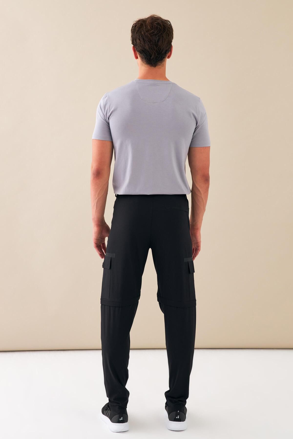 شلوار گرمکن ورزشی مردانه سیاه پوست SLIMFIT قالب تابستانی LYCRA FABRIC SHORTS SERVICE SIX S00 Escetic