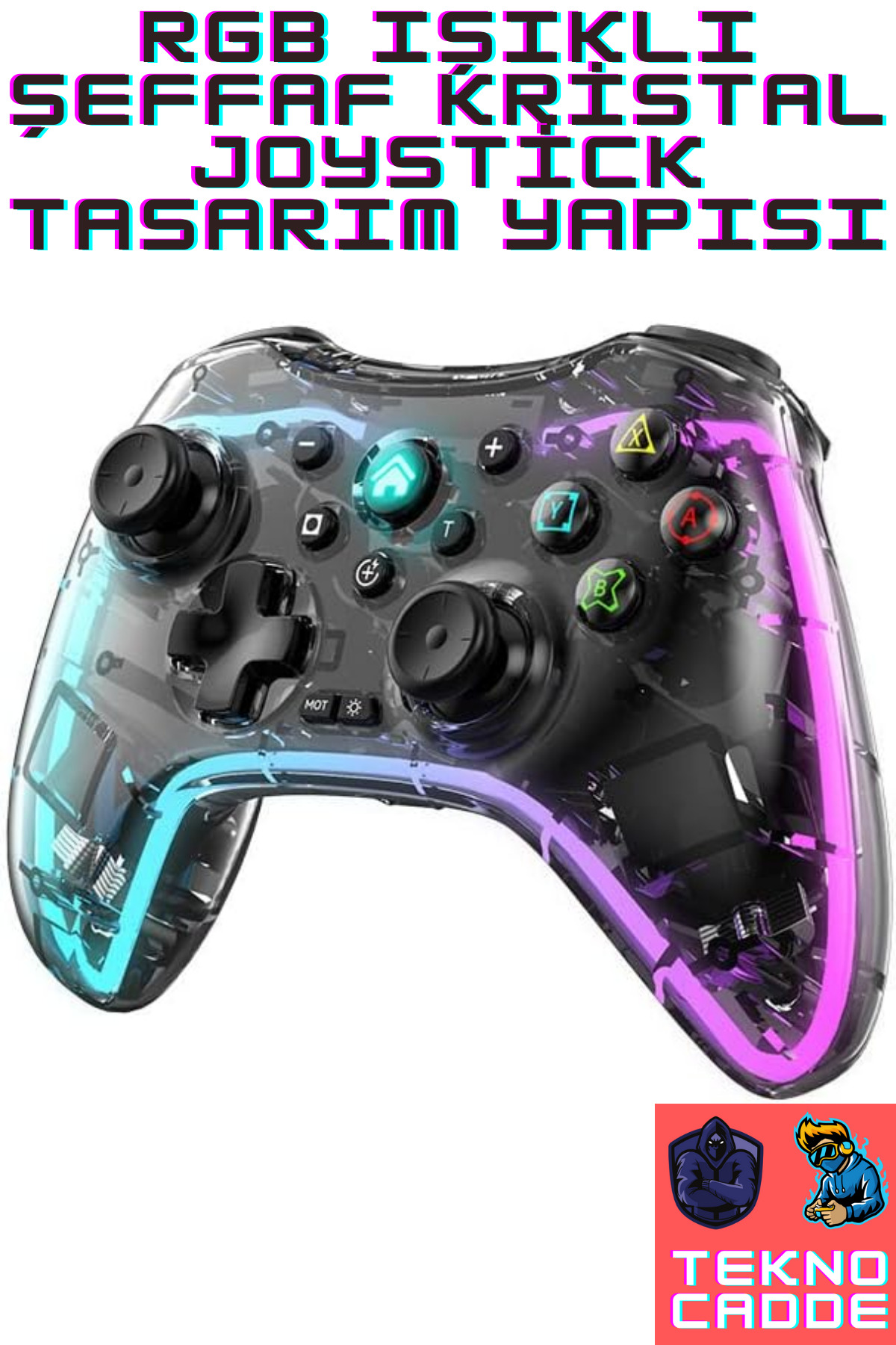 IOS/Android/Switch/Ps4/Ps3/PC/TV TURBO-MAKRO TUŞ TELEFON TUTUCULU RGB IŞIKLI Joystick 2