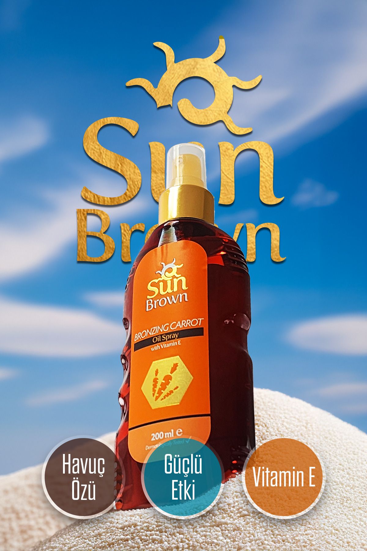 اسپری برنزینگ روغن هویج 200 میلی لیتر Sun Brown