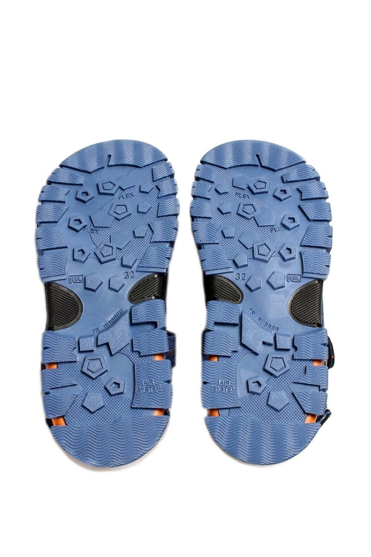 صندل آبی دخترانه و پسرانه بچگانه چرم اصلی 201 Daily Sandals 574XCA1005 Fast Step