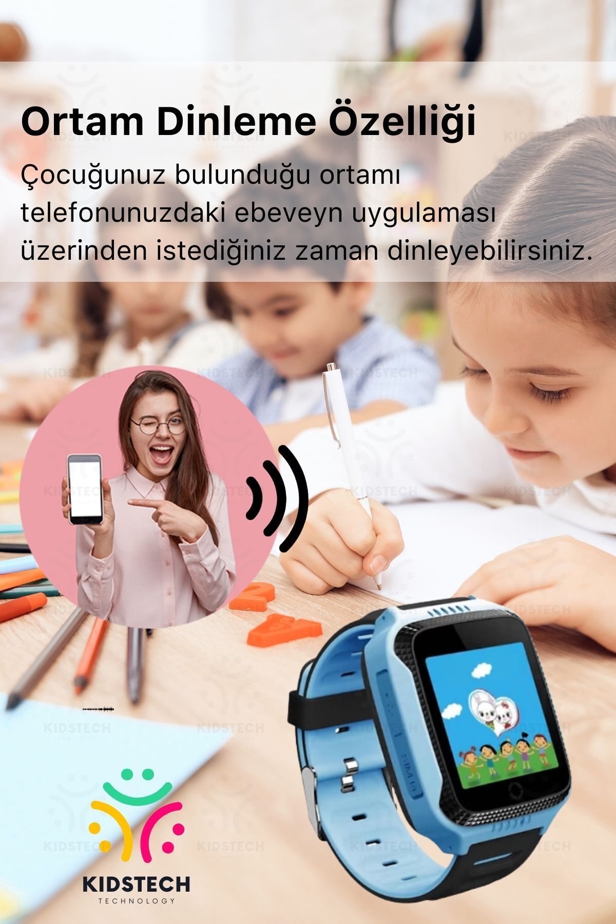 Çocuklar İçin GPS Konum BTK Kayıtlı Sim Kartlı Çocuk Takip Ortam Dinleme Kameralı Q25 Akıllı Saat