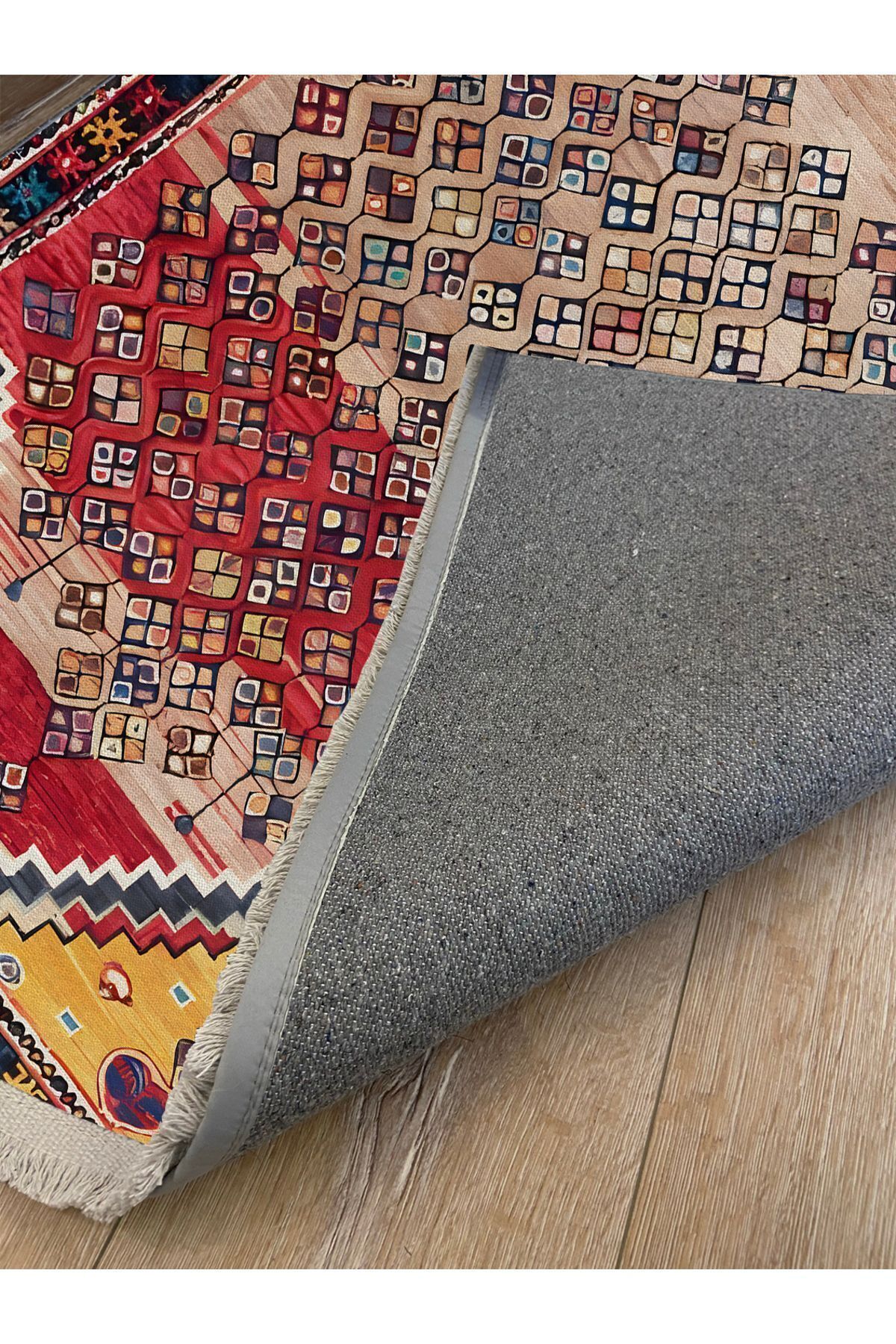 mars halı etnik anadolu halısı  dekoratif  Salon Halısı Saçaklı Yıkanabilen Halı