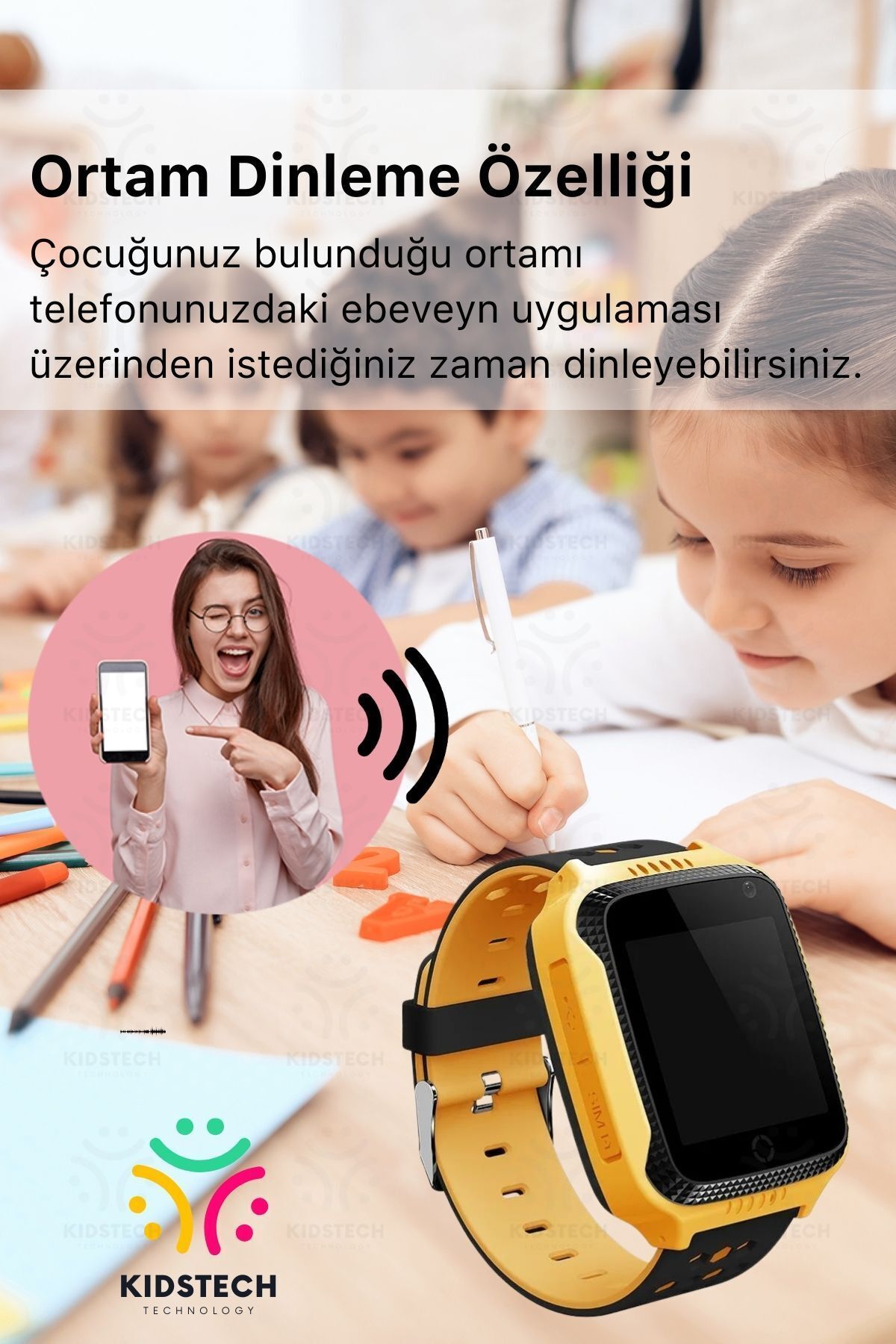 Çocuklar İçin GPS Konum BTK Kayıtlı Sim Kartlı Çocuk Takip Ortam Dinleme Kameralı Q25 Akıllı Saat