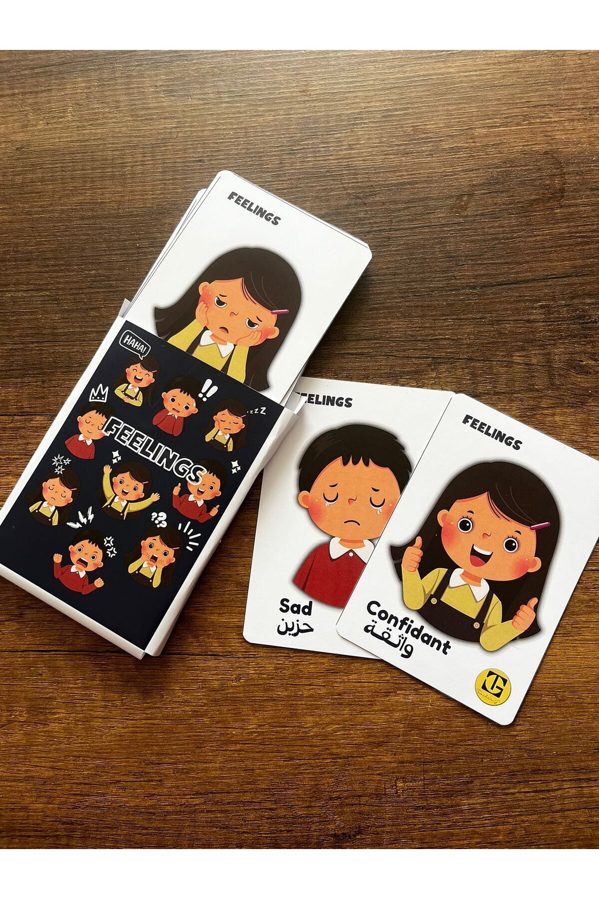 ۲۰ کارت فلش واژه‌های اول به زبان انگلیسی و عربی: احساسات