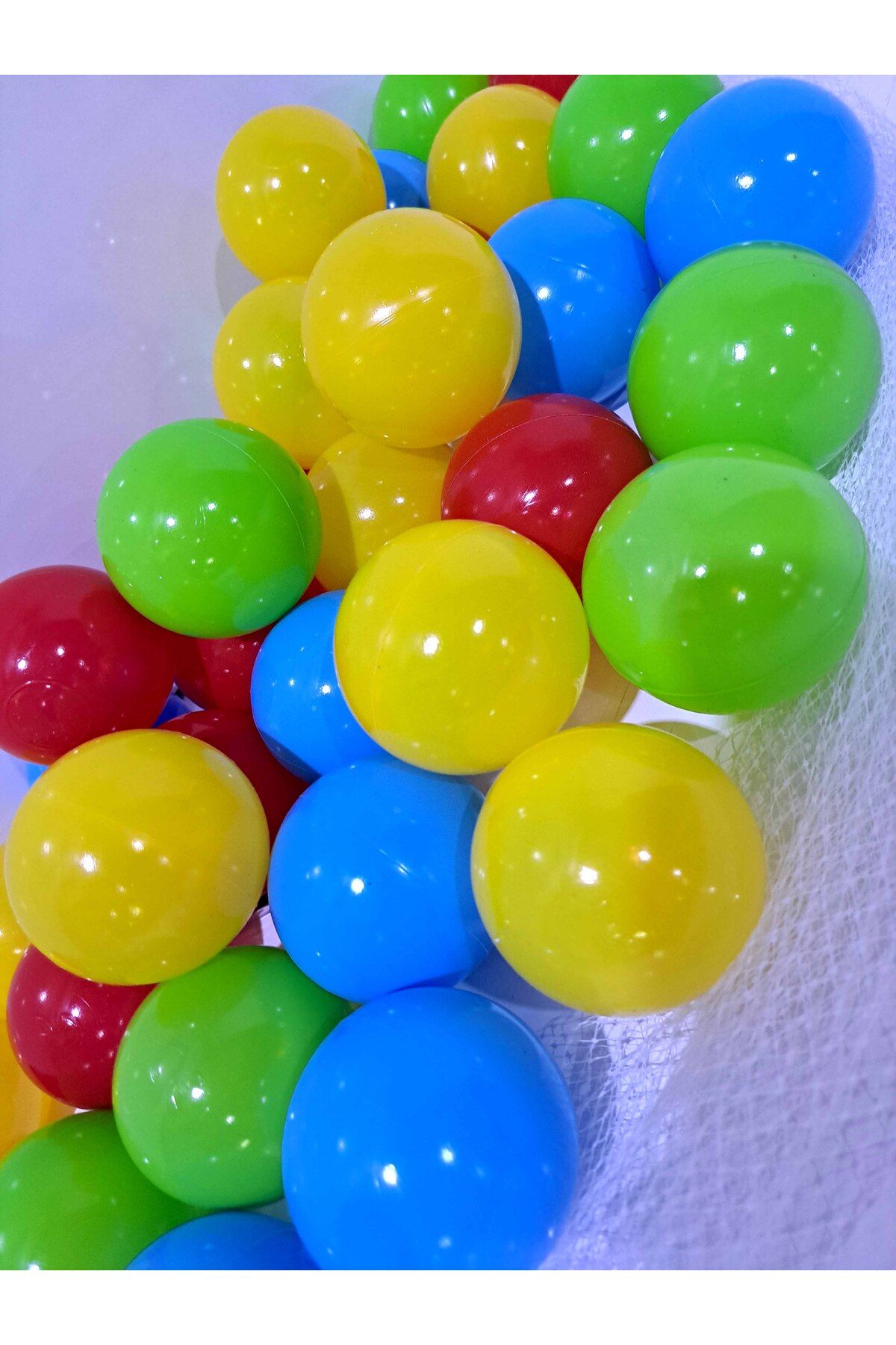 ALYTOYS OYUNCAK OYUN TOPU Havuz Topu 7CM ÇAP 4 RENK SARI MAVİ KIRMIZI YEŞİL CANLI RENKLER FİLEDE  Yumuşak