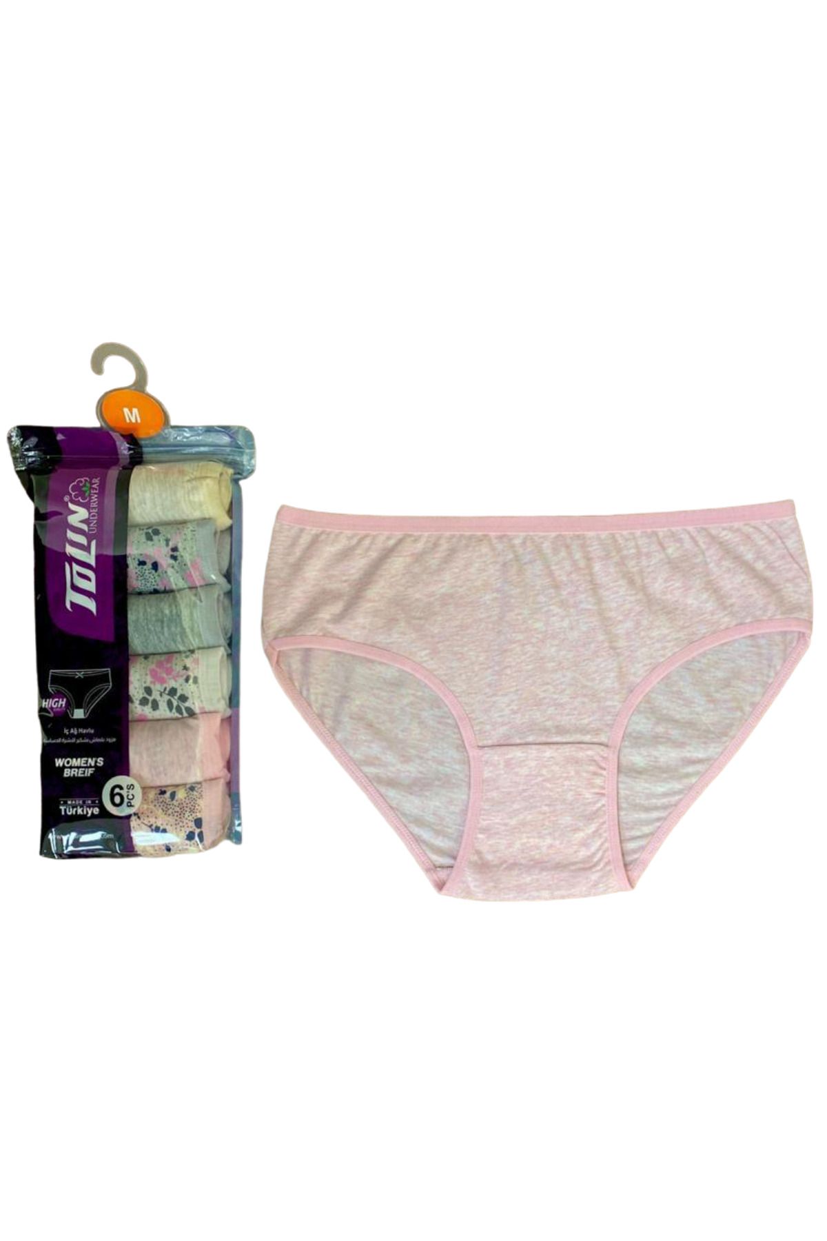 TOLIN-6-Piece Cotton and Lycra Women's Panties and Towels Set - Printed, Mid-Waist 2276156 2
