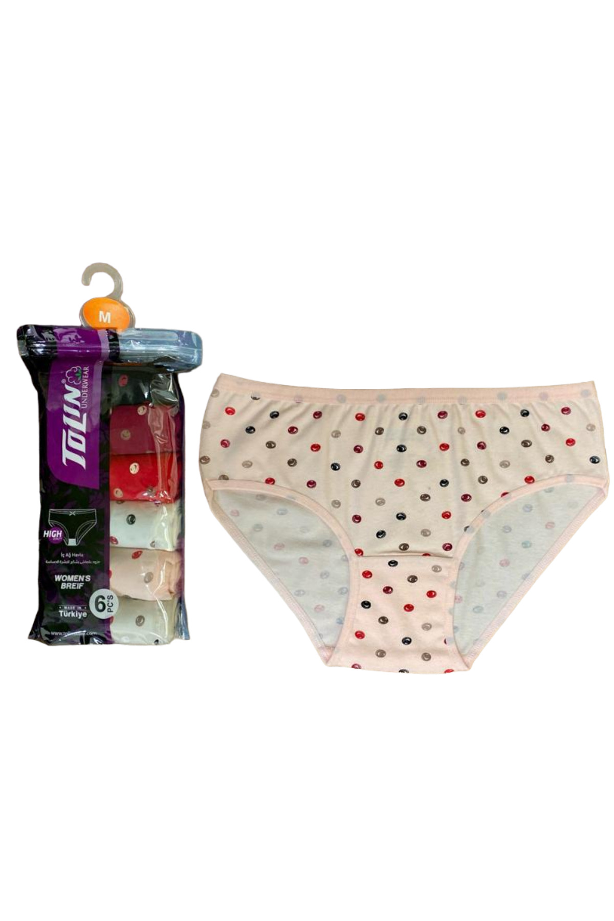 Women's 6-Pack Cotton Lycra Printed Towel Net Medium Waist Panty Set 2276167