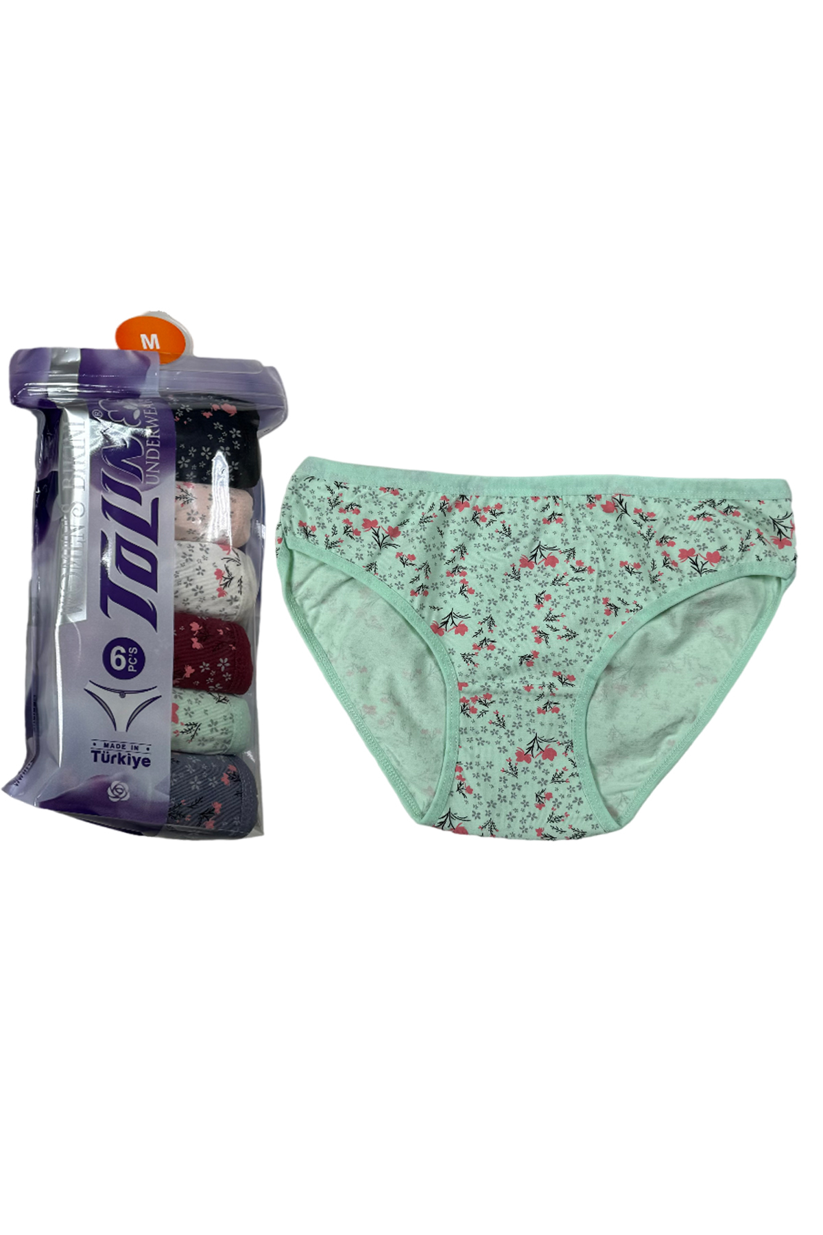 Women's 6-Piece Cotton Lycra Printed Towel Net Panty Set 2246163