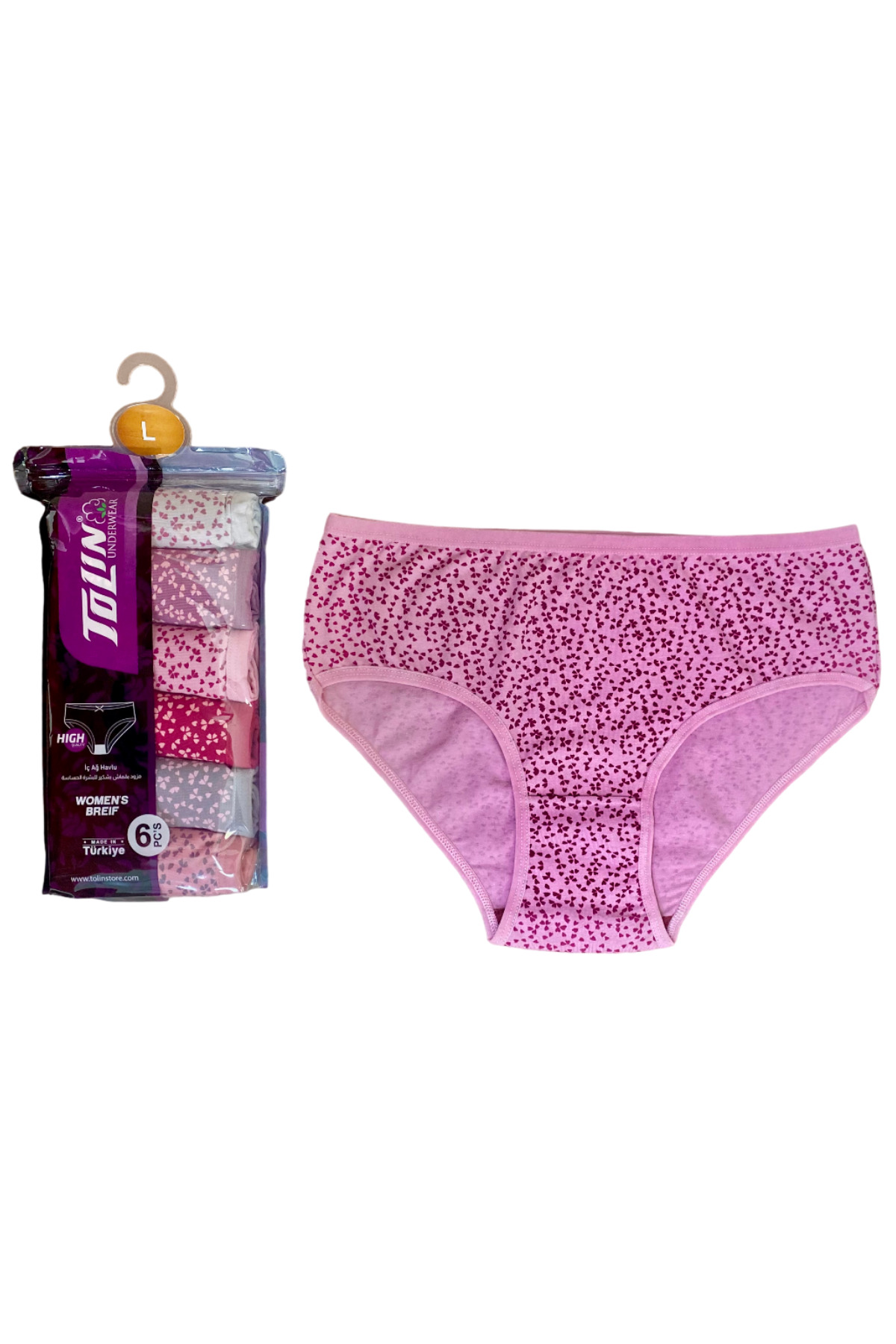 Women's 6-Pack Cotton Lycra Printed Towel Net Medium Waist Panty Set 2276171