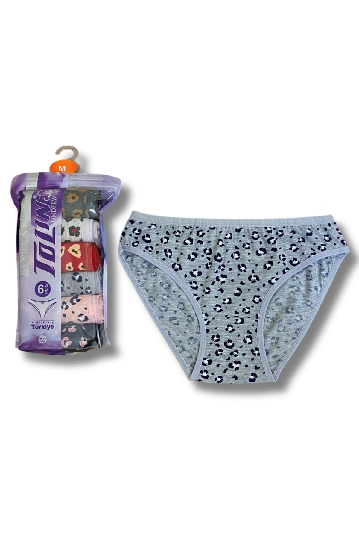 Women's 6-Piece Cotton Lycra Printed Towel Net Panty Set 2246174