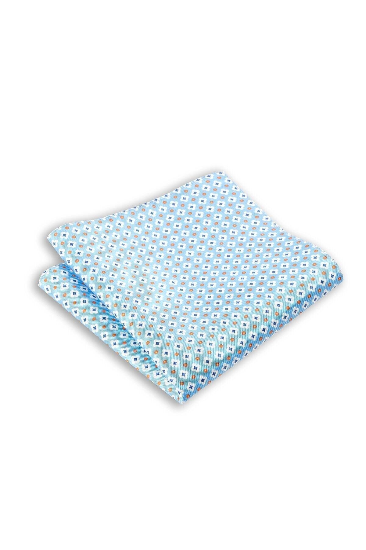  پوشت جیبی ابریشمی آبی رنگی، ابعاد ۳۳x۳۳ سانتی‌متر