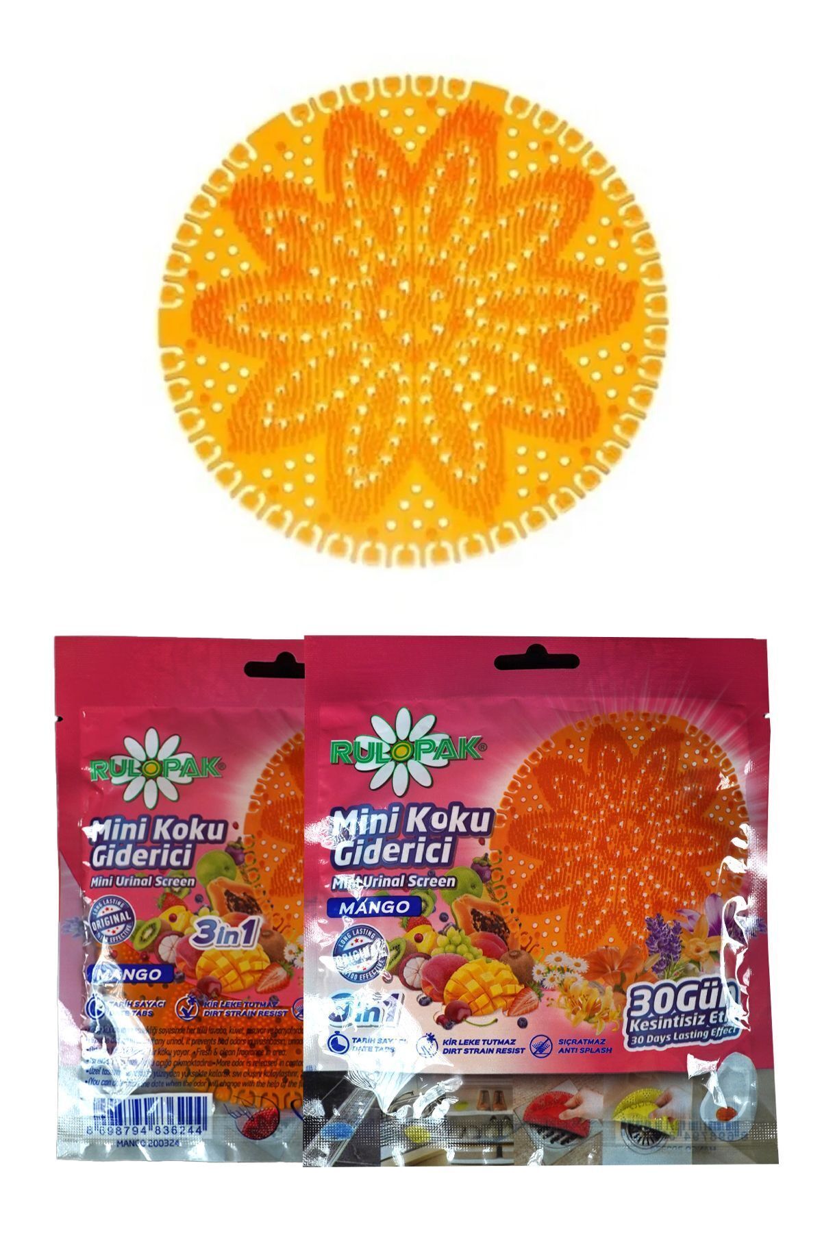 Rulopak Mini Lavabo Pisuvar Süzgeci Koku Giderici (Mango)