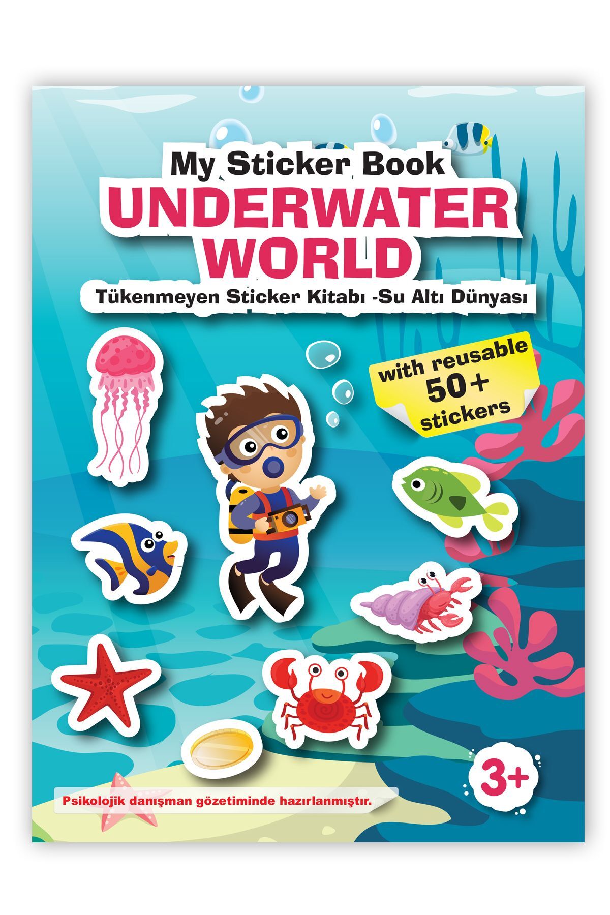 MERT BEBEK MY STİCKER BOOK '' UNDERWATER WORLD'' , TÜKENMEYEN STİCKER KİTABI SU ALTI DÜNYASI fotoğrafı 2 (önizleme)