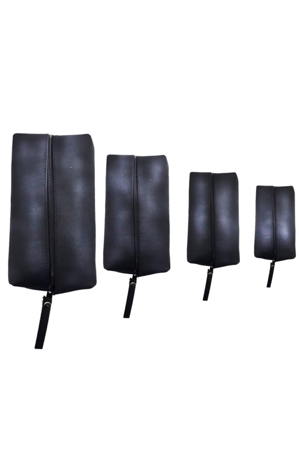 Makeuptime-Ekko Black Matryoshka Leather Bag Set - 4 Pieces 1