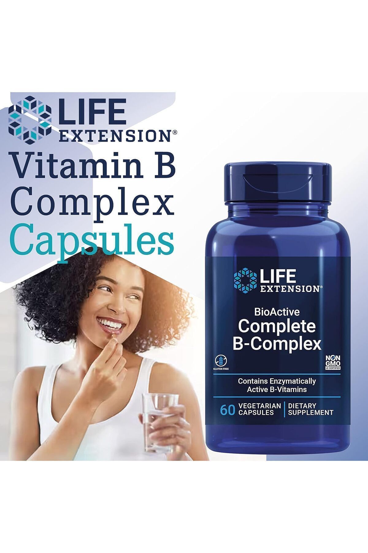 Life Extension-B-complex D-calcium Thiamine B12 Inositol Niacin Folate B6 P-5-p - Bioactive Complete 3