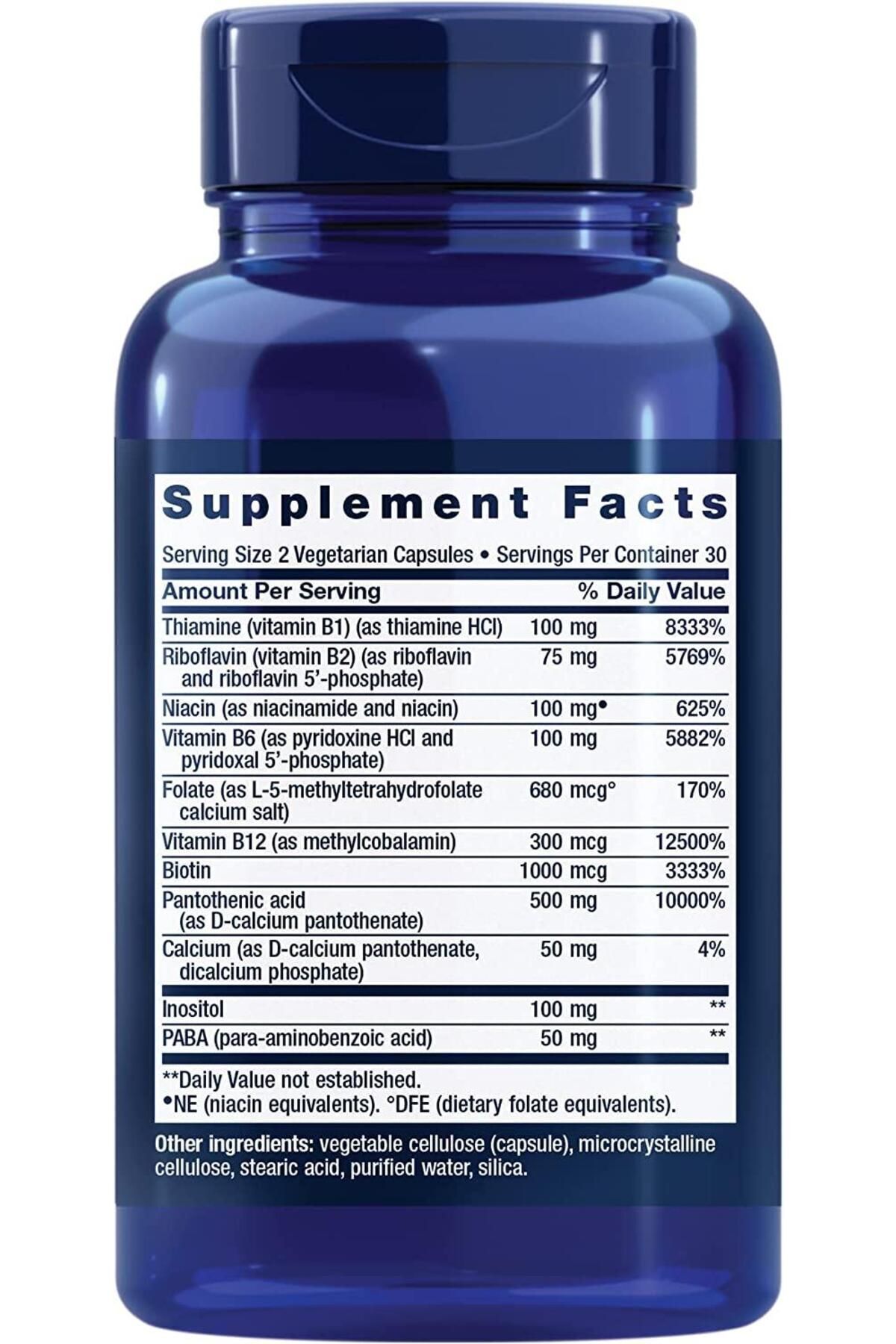 Life Extension-B-complex D-calcium Thiamine B12 Inositol Niacin Folate B6 P-5-p - Bioactive Complete 2