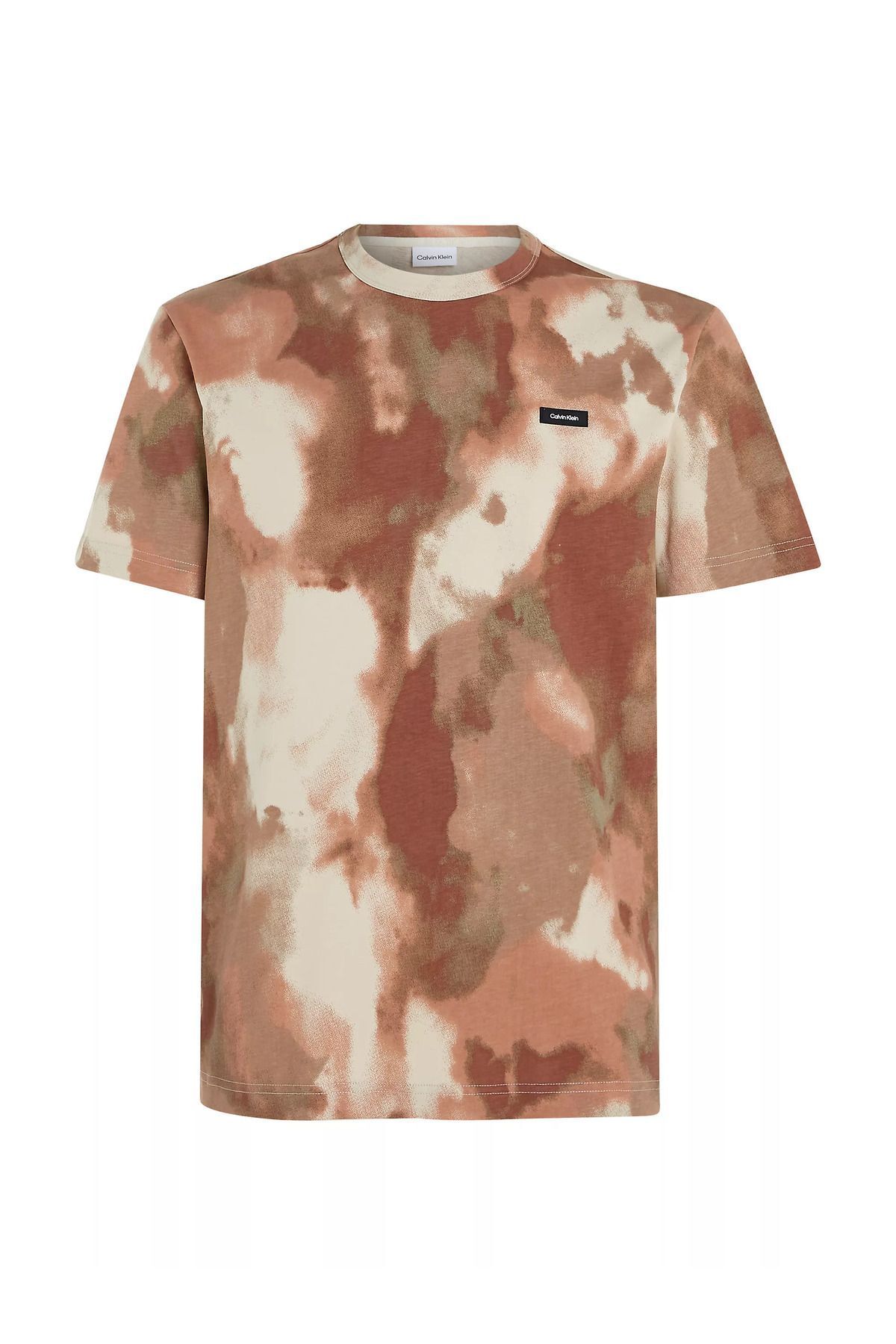 تی شرت نود مردانه قالب معمولی با نام تجاری آقایان روزانه Beige K10K12759 0F6 Calvin Klein