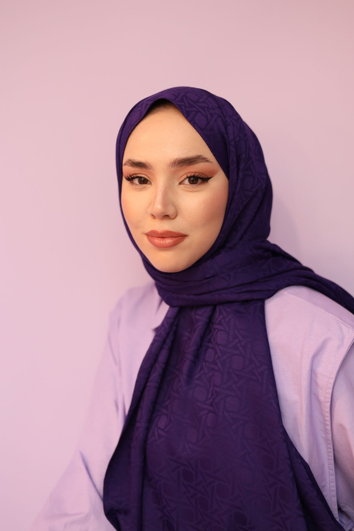 Silk Home-Şal Jacquard Deluxe - Mov închis 2