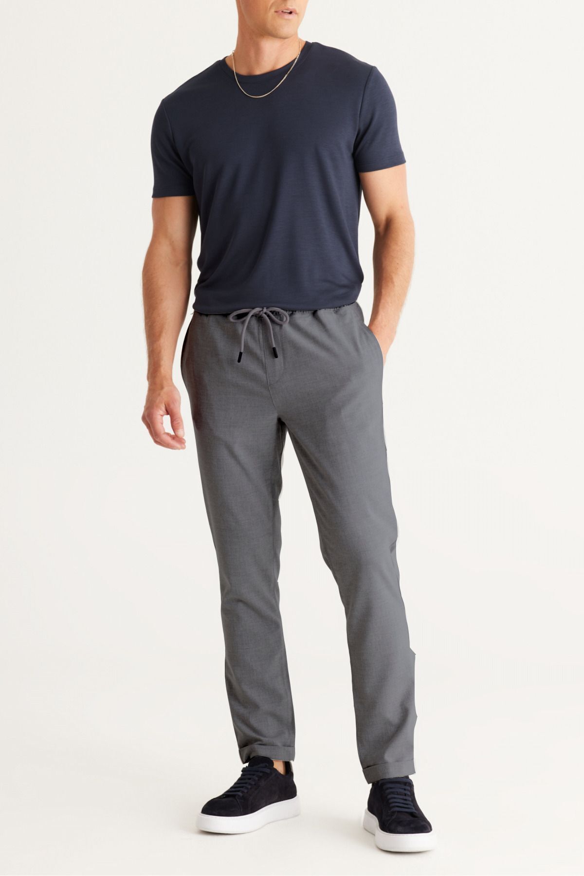 Men's Elastic Waist Lycra Double Fabric Pants