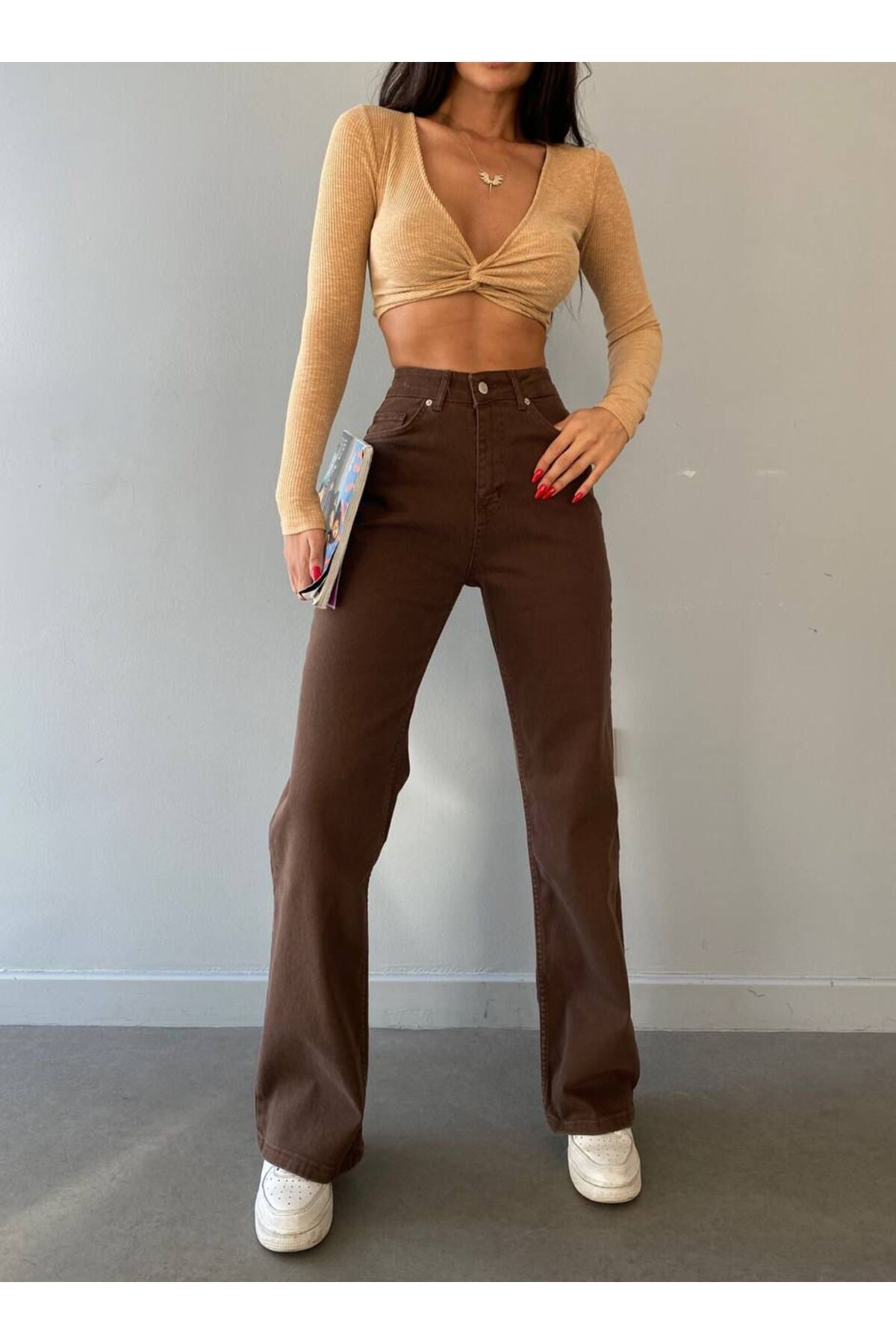 LAMİRAMOOD Barna farmer Palazzo női bő szárú