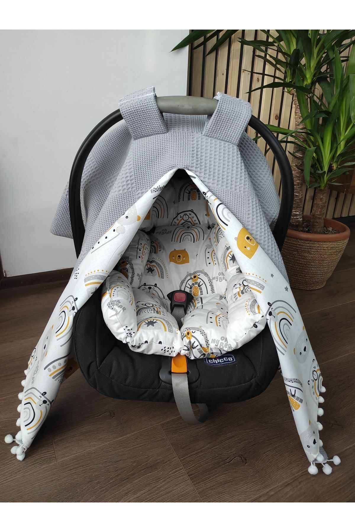 TYD BABY Wafel Pike Çift Kat Puset Örtüsü Ve Minderi fotoğrafı 2 (önizleme)