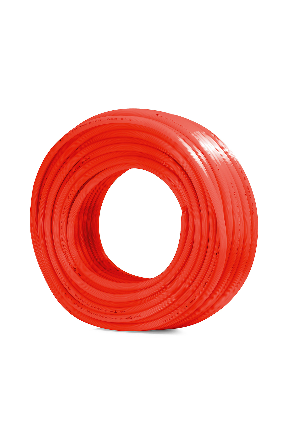 Pvc Silikonlu Naturel Su Hortumu Kırmızı Renk  3/4 ( iç çap :19 mm) 30 metre 6kg 3