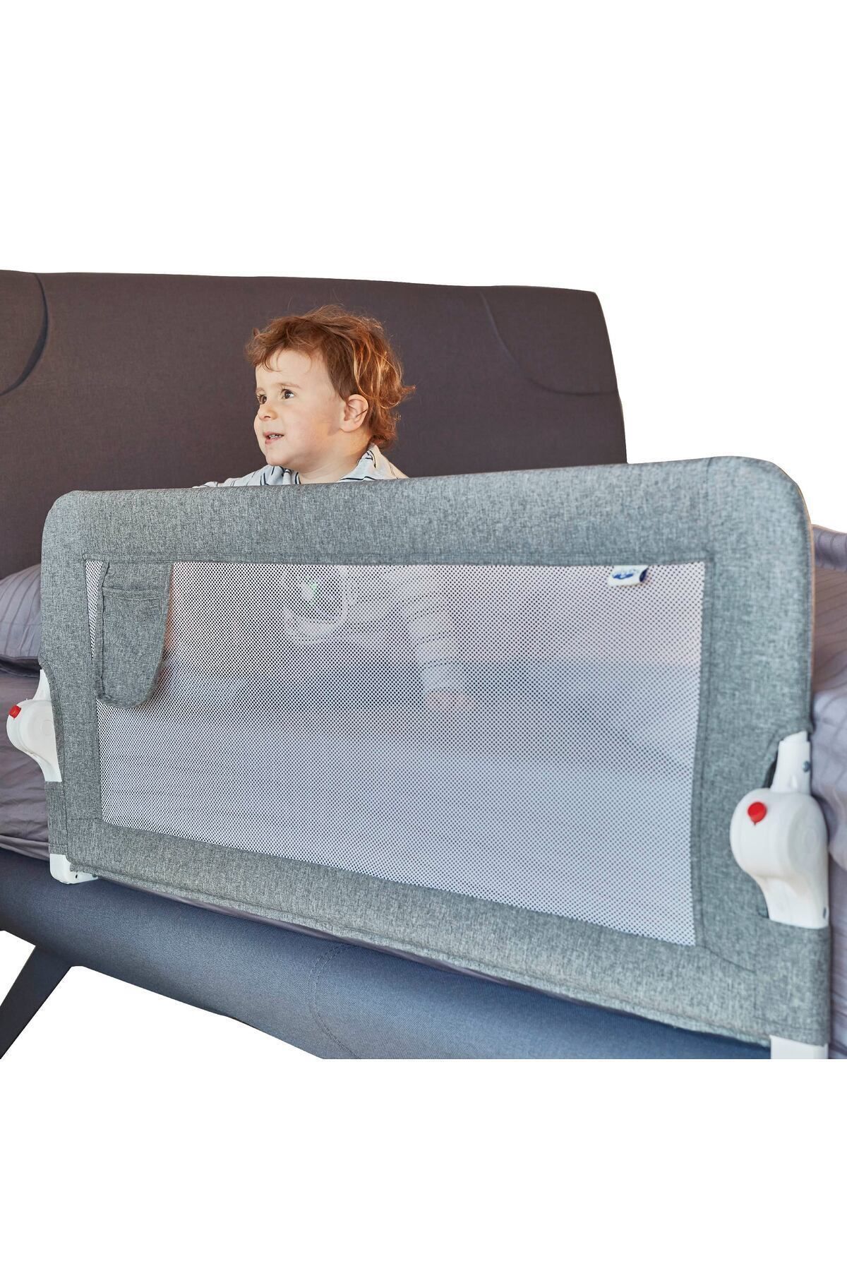 plushy kids Gri Çocuk Yatak Kenar Koruma Bariyeri 83 CM