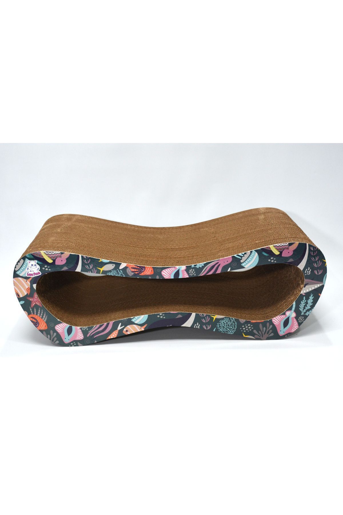 Lazy Paws-2-Piece Megaset - Cat Scratching Can - Cardboard Scratching - Horizontal Scratching - Ocean Motif 8