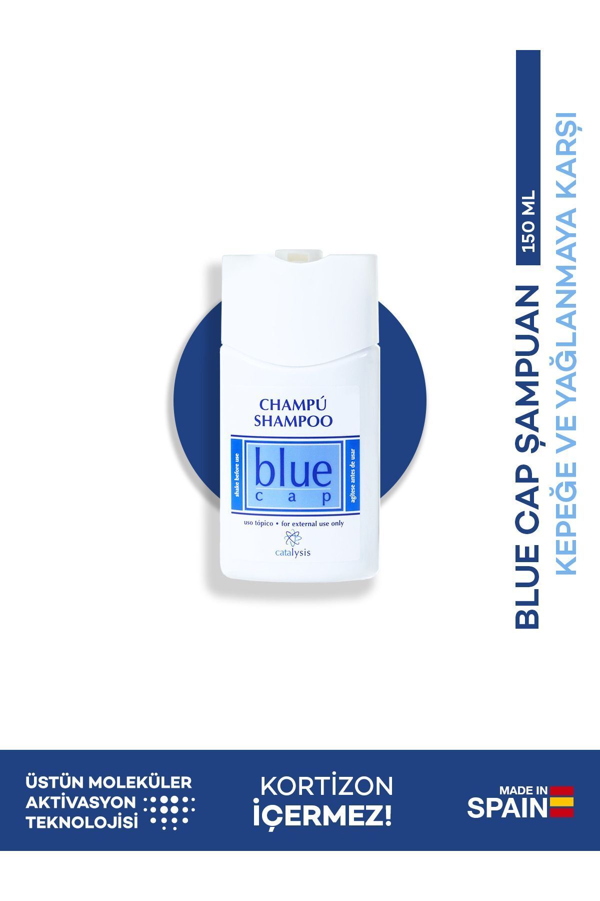 شامپو ضد شوره و روغن 150 میلی لیتر - بدون کورتیزون Blue Cap