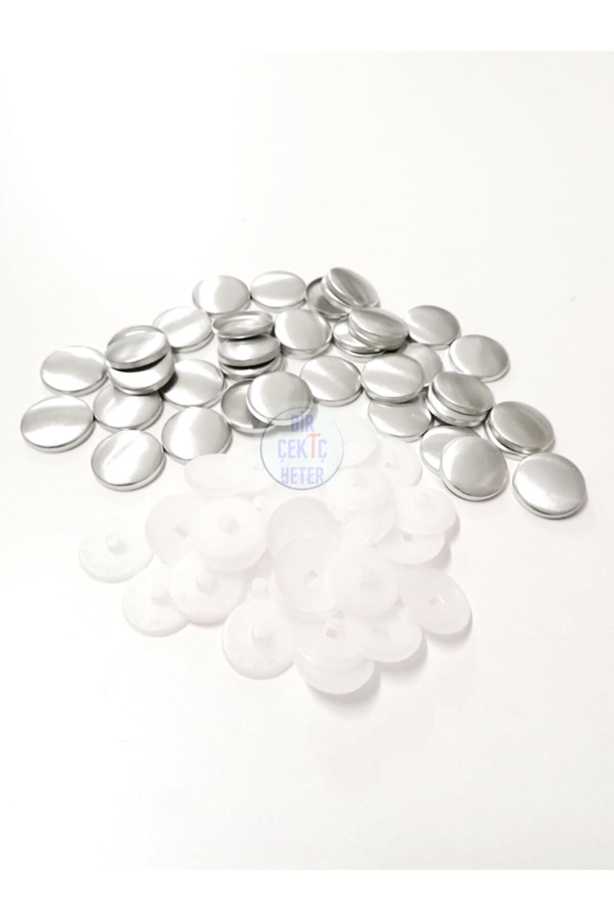 Klinkshop-40 Size Fabric Covered Capsules for Button Pressing - 25.5mm Button Making Capsule - 100 Pieces 1