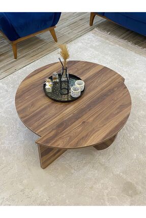 BURAK HOME DECOR Modern Yuvarlak Orta Sehpa 90cm Çap