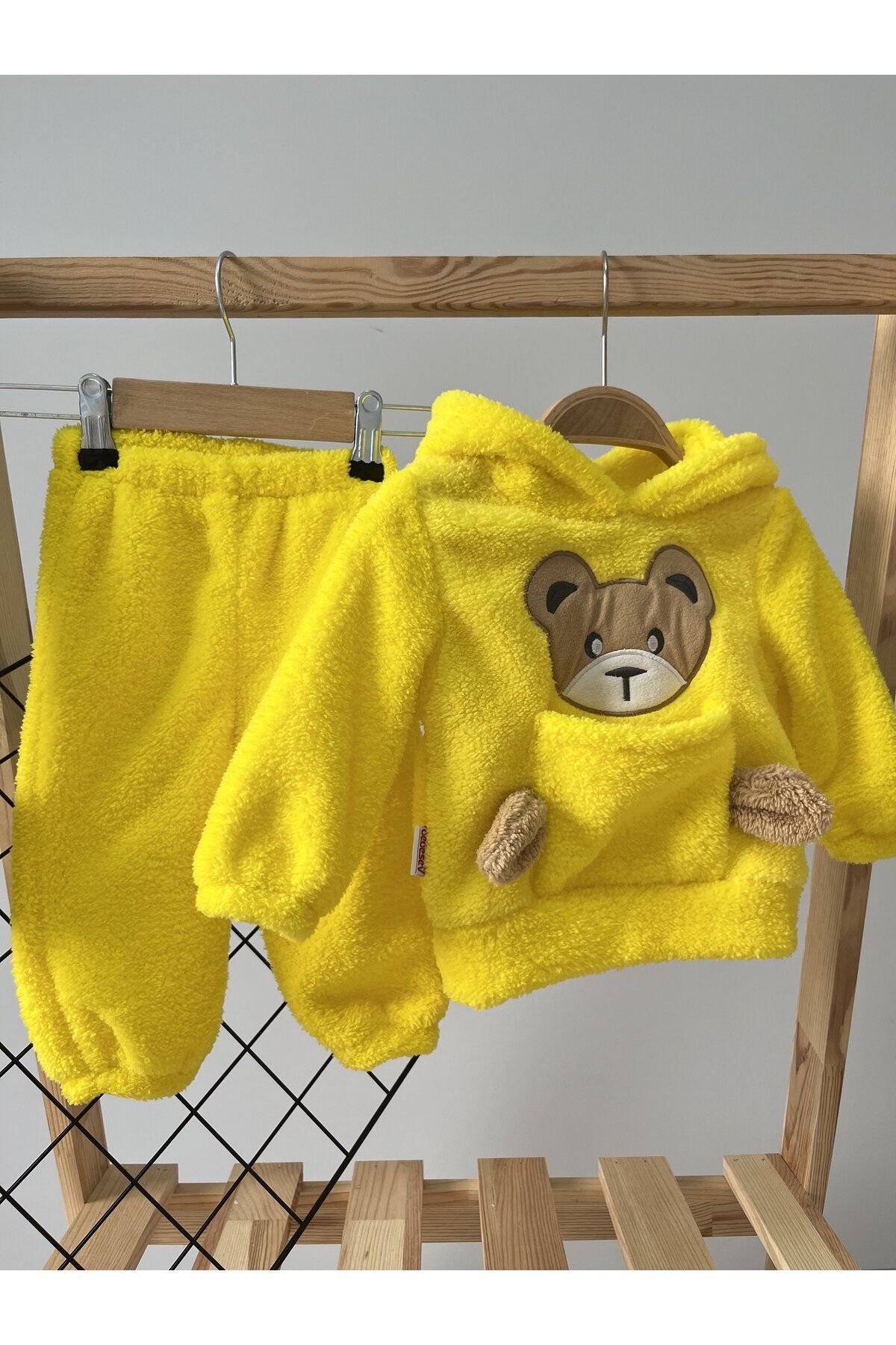 Minizade Kışlık Peluş Welsoft Cepli Kapüşonlu Bebek Takımı fotoğrafı 5 (önizleme)