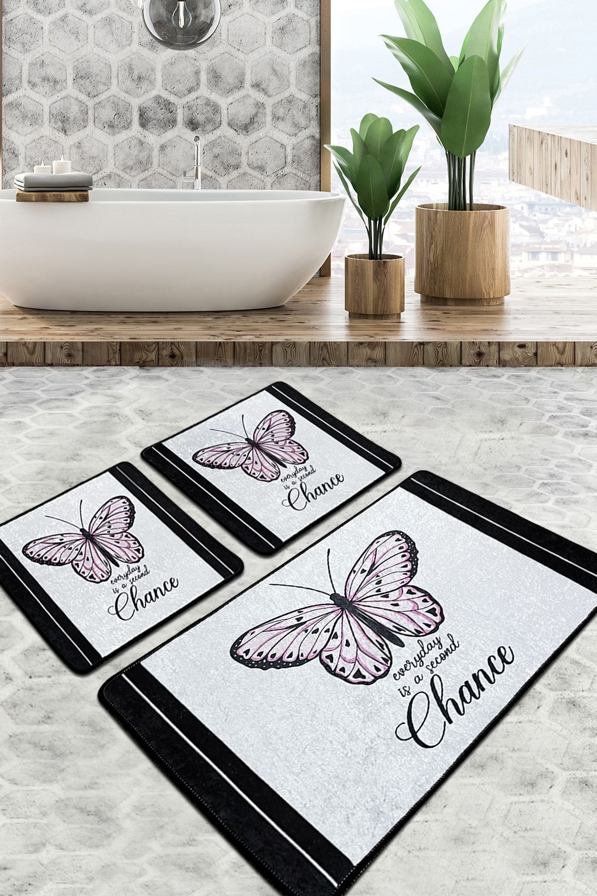 پادری حمام تغییر فرش 3 SET DJTBANYO Chilai Home