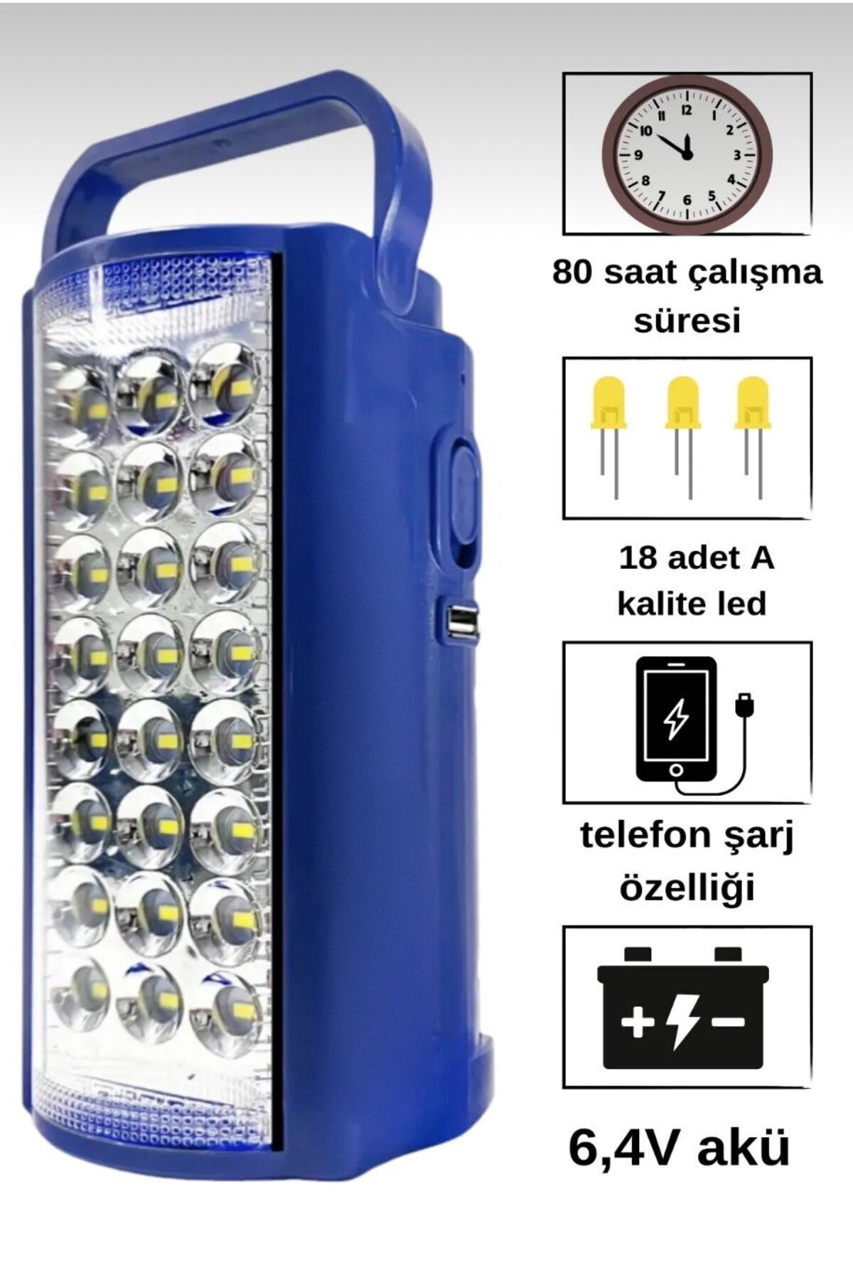 EMİN ENSAR HOME 24 Büyük Ledli 80 Saat Yanan Led Işıldak - Fiyatı