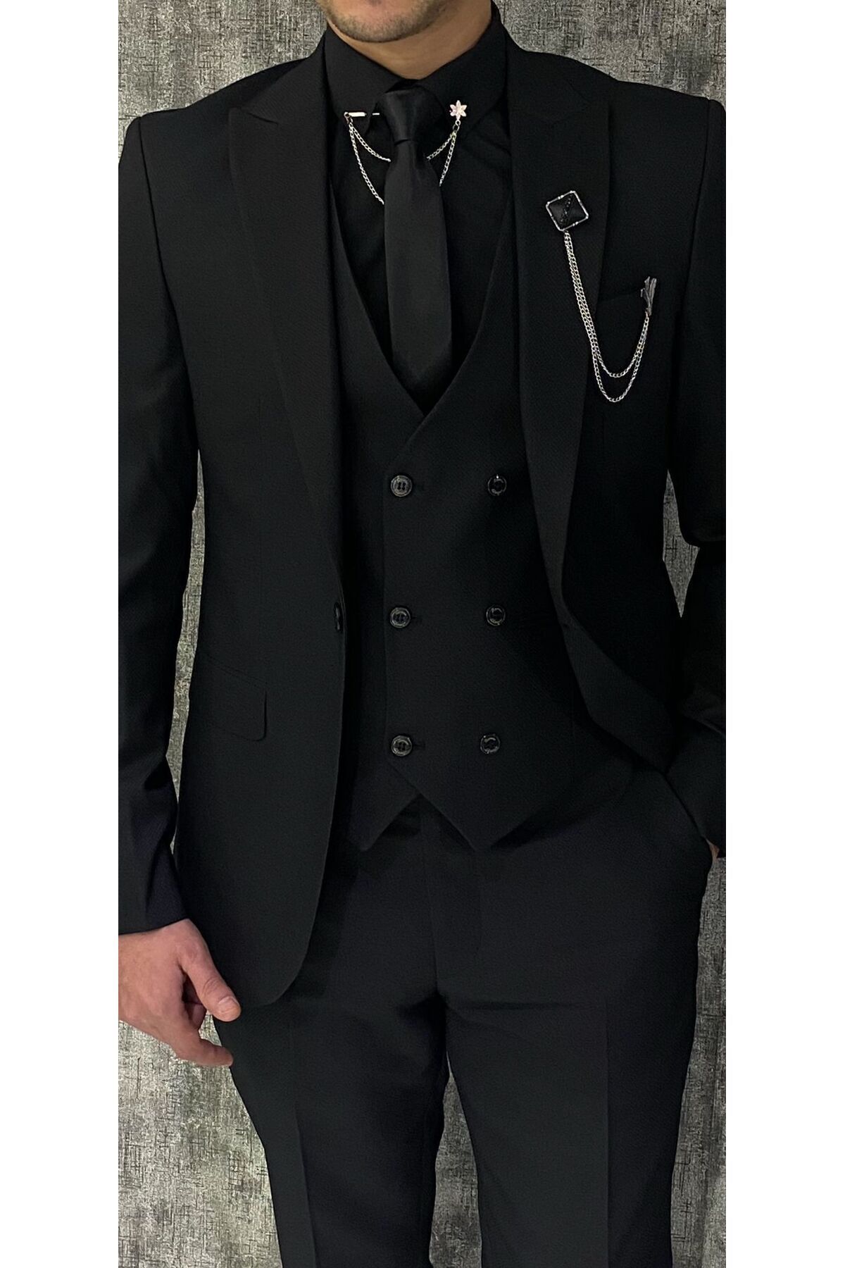 Terziayhan  Siyah Slimfit Takım Elbise - Görsel 2