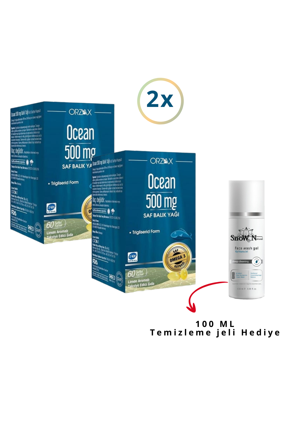Ocean Omega-3 Balık Yağı 500 mg 60 Kapsül Saf Balık Yağı İçeren 2