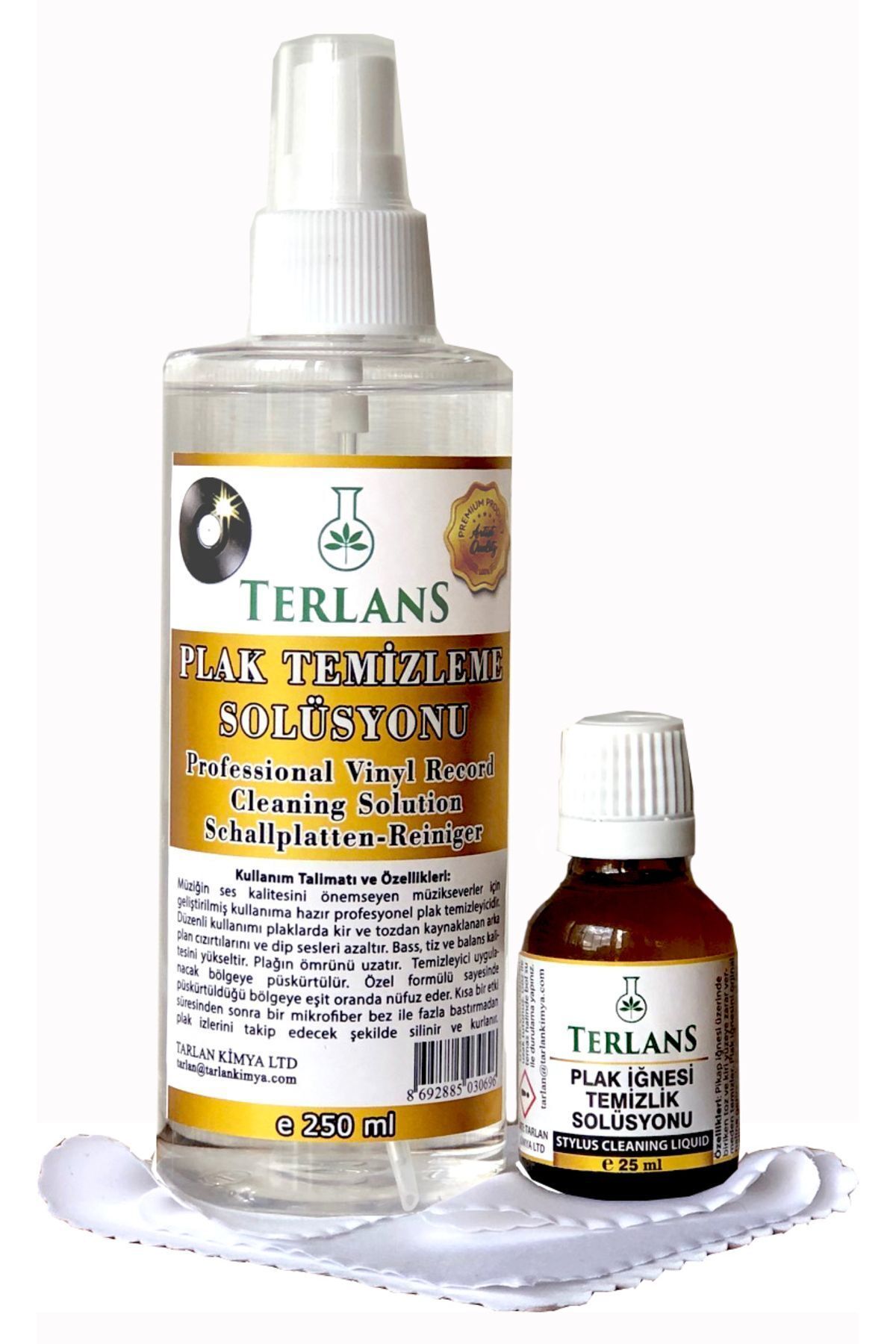 Terlans Retro Plak Ve Iğne Temizleme Bakım Seti (GRAMOFON PİKAP & PLAK ÇALAR) Vinyl Record Cleaning Solution