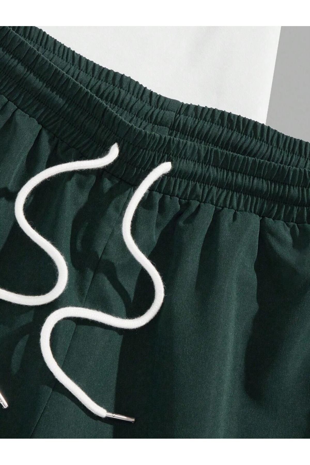 PERISENSE-Set de 2 pantaloni scurți cu imprimeu Traveler Set de tricou alb verde 5