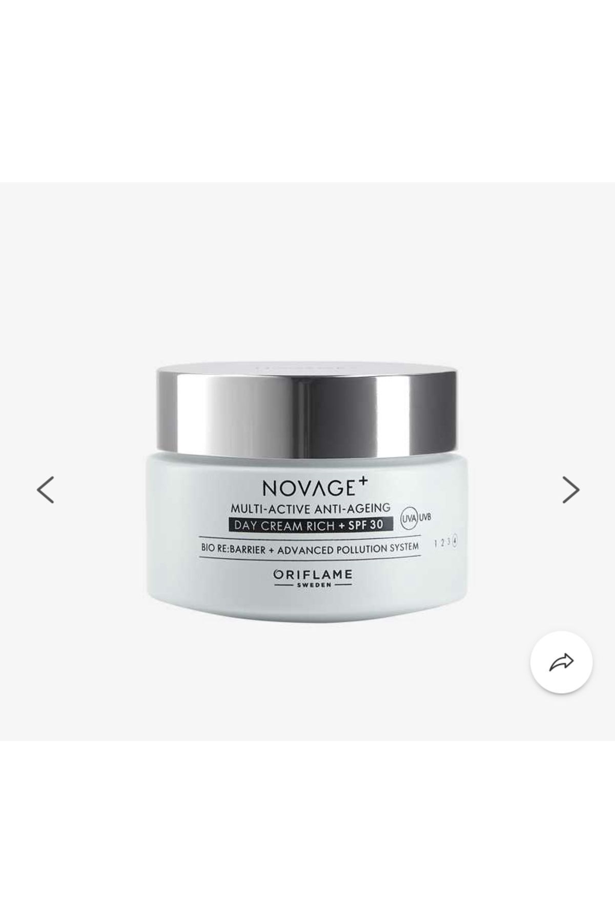 کرم روز ضد چروک چند منظوره NOVAGE+ با SPF 30 رنگ: آیوری اوریفلیم Oriflame