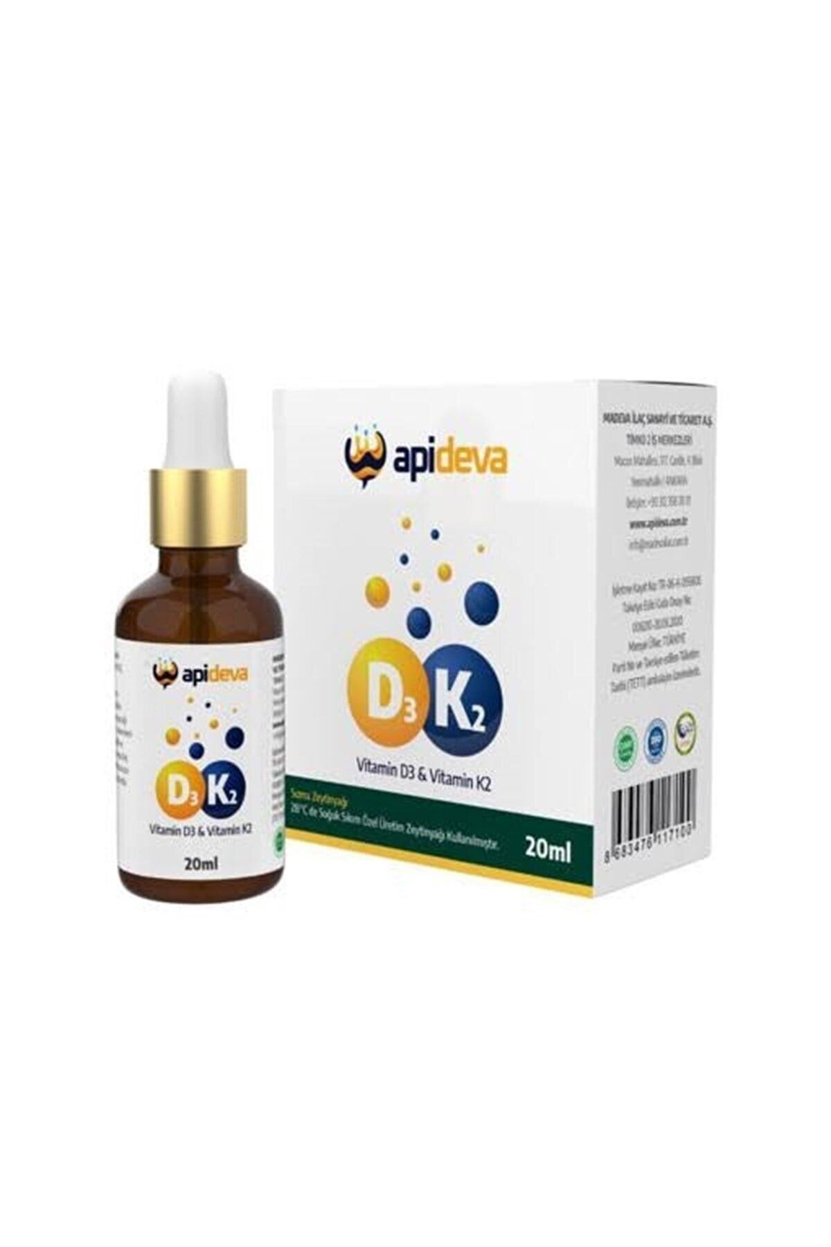 apideva D3k2 Vitamini 20 ml Gimdes Helal Sertifikalı