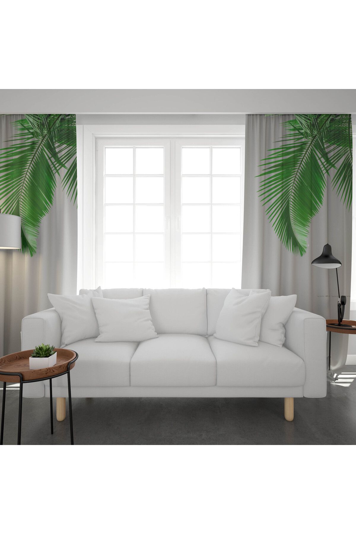 Şen Dekorasyon Cortina De Fundal Cu Frunze Tropicale Cu 2 Aripi - 70 x 200
