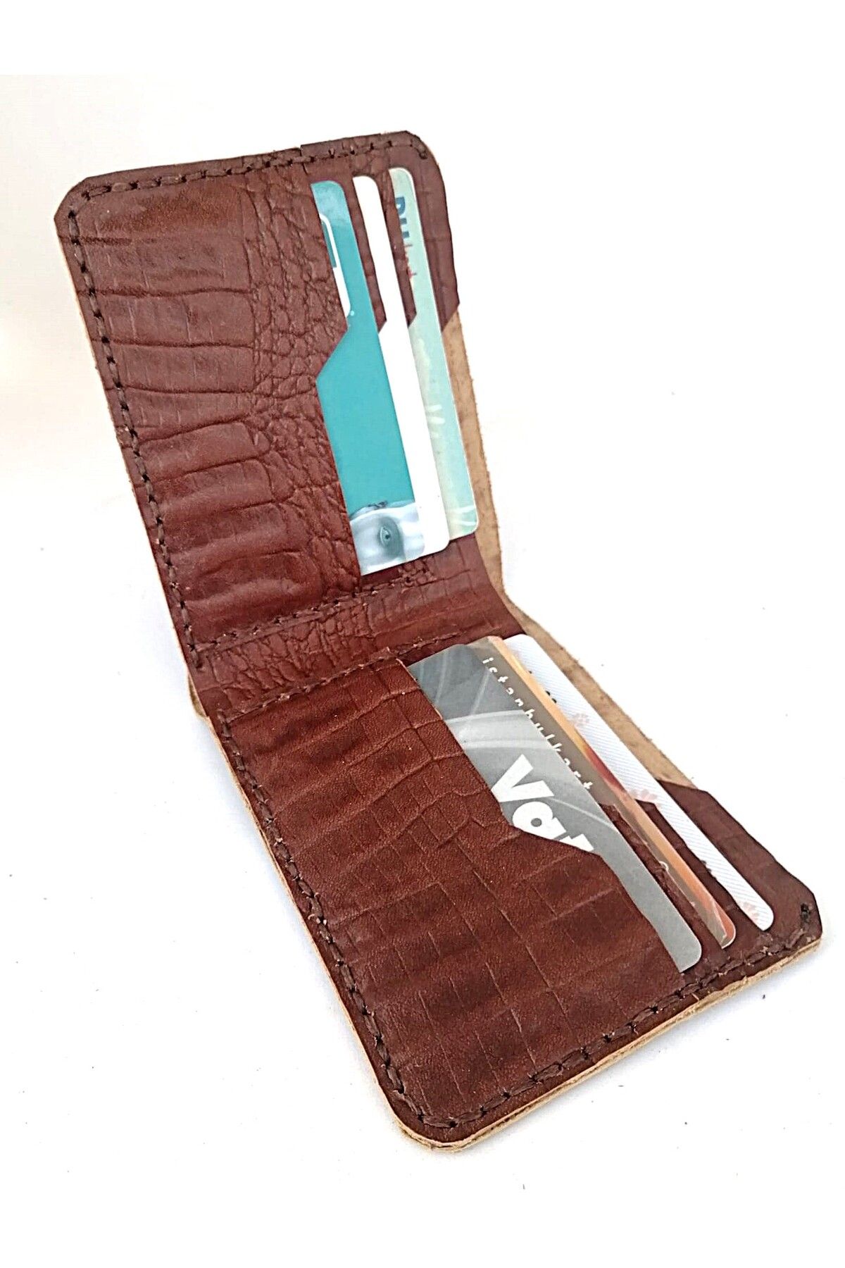 Handmade Calfskin Wallet, Sewn by Traditional Method, Waxed Thread, Durable, Long Lasting