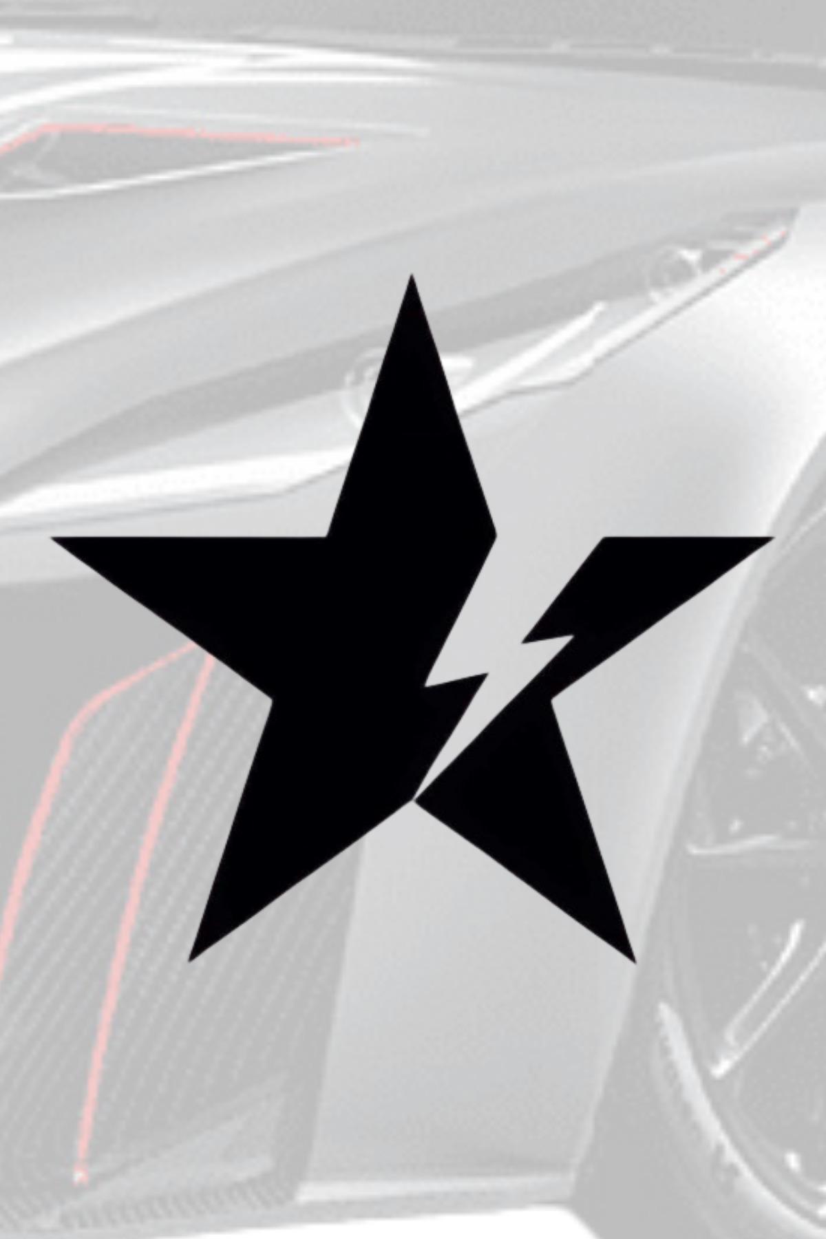 Al Yapıştır-Black Lightning Star Vehicle Sticker - Vinyl Cut, 12X12 1