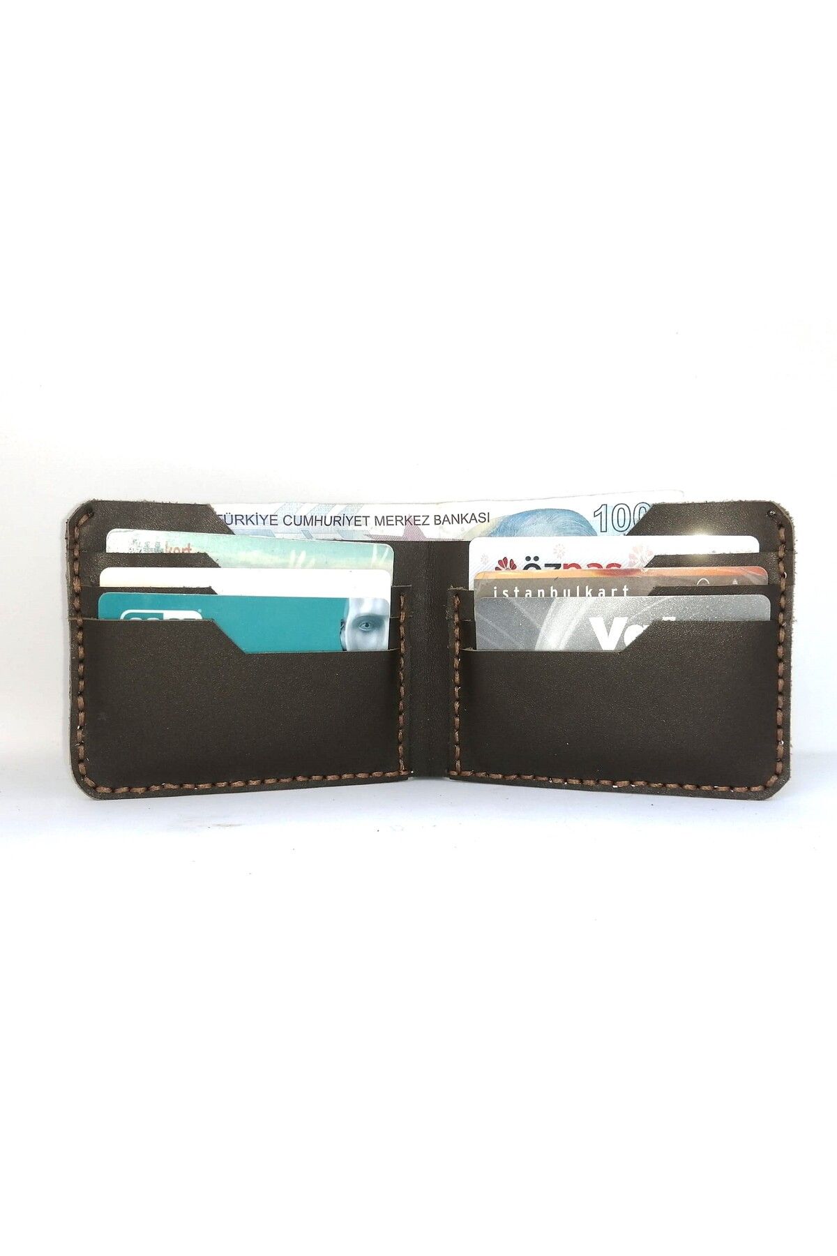 Handmade Calfskin Wallet, Sewn by Traditional Method, Waxed Thread, Durable, Long Lasting