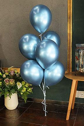 Krom Parlak Metalik Açık Mavi Renk 30'lu Balon TRND-30101