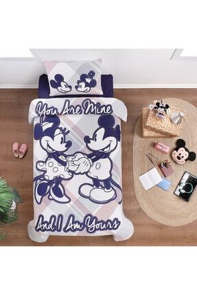 Mickey & Minnie Mouse U And Me Tek Kişilik Disney Lisanslı Çocuk Pike Takımı PR-12219156