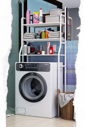 Çamaşır Makinesi Üstü Düzenleyici Raf Banyo Dolabı Rafı Makina Üstü Dolap Raf Beyaz TYC00190731720
